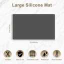 32"x24"(80cmx60cm) Large Silicone Mat for Kitchen Counter, Non-Slip Heat Resistant Countertop Protector, Waterproof Multipurpose Mat for Kitchen Island, Semitransparent