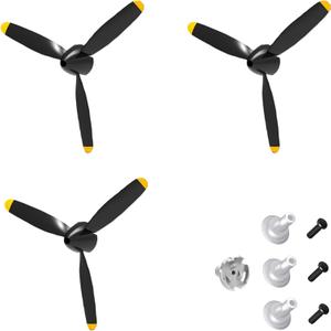 3 Sets Rc Plane 3-Blade Propeller with Propeller Savers and one Adapters for VOLANTEXRC 761-11 761-12 761-13 P40 BF109 Airplane