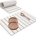 Large Stone Dish Drying Mats for Kitchen Counter, 24"(L)16"(W), Quick Drying Collapsible Dish Drying Mats, Eco-Friendly Absorbent Diatomaceous Earth Mats for Dishes Bottles Cups, Match Any Countertop