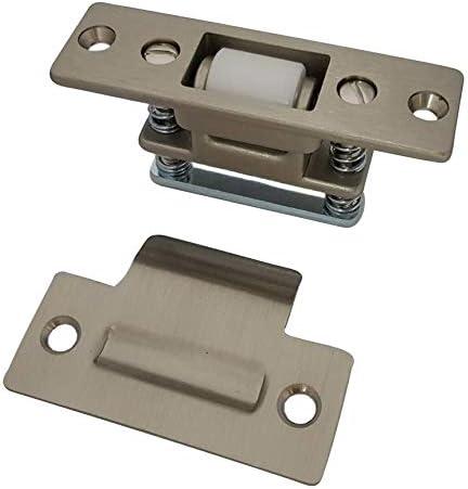 QCAA Heavy Duty Solid Brass Adjustable Silent Roller Catch, Satin Nickel, 1 Pack
