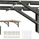 20 Inch Folding Table Hinge, 2Pcs Collapsible Shelf Brackets for Foldable Shelf, Wall Mounted Space-Saving Folding Table Brackets