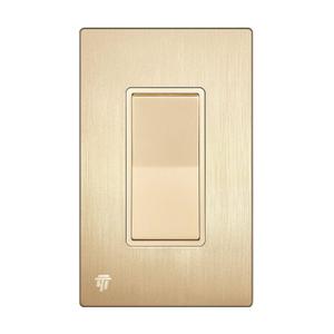 ENERLITES Elite Series Decorator Switch with Brushed Screwless Wall Plate, Paddle Light Switch, 3-Way or Single Pole, 3 Wire, Grounding Screw, Residential Grade, 15A 120V, UL listed, 93150-GDWBP