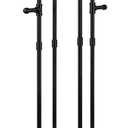 Novabright 71" Industrial Pipe Clothing Rack 4-Way Garment Rack with 2-Tier Solid Wood Shelves Heavy Duty Retail Display Stand for Boutiques Home Entryway Clothes Storage for Dresses Coats Shoes