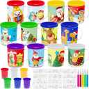 Cinrobiye 12 Set Operation Christmas Bulk Christmas Coloring Cup Color Your Own Mug 8oz Personalized Mugs with Handle Xmas DIY Cups for Home School Activities Holiday Party Favors Supplies Gifts