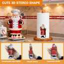 Christmas Paper Towel Holder - Santa Claus Winter Xmas Kitchen Countertop Bathroom Decor - Xmas Gift for Women, 3D Cute Decorations