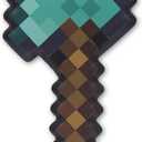 Open Road Brands Minecraft Pixelated Axe Metal Sign - Fun Minecraft Wall Decor for Game Room or Kids' Bedroom (Aqua/Brown)