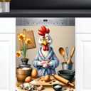 Dishwasher Magnet Cover Rooster Funny Animal Dishwasher Decorative Cover Front Dishwasher Door Cover Reuseable Dishwasher Cover Panel Decal for Kitchen Refrigerator Home Appliances 23" X 26" (A:color 8)