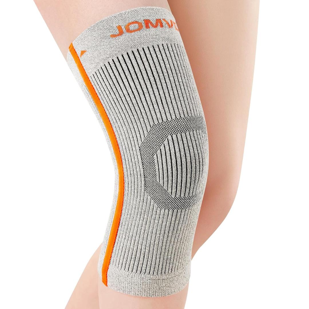 JOMVD Knee Compression Sleeve for Men & Women Knee Brace for Knee Pain, Arthritis, ACL & Meniscus Tear, Circulation, Breathable Knee Support for Swelling Relief, Injury Recovery & Daily Comfort,Large,1 Pack (Gray, M)