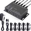 IR Repeater System Universal Infrared Repeater Kit Control Up to 10 Devices Hidden Infrared Remote Extender Kit IR Remote Extender for TV, Set-top Box, Amplifier, DVD/Blu-ray Player, More