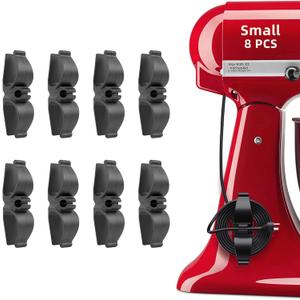 Cord Organizer for Appliances, Small 8 Pack Upgraded Kitchen Appliance Cord Organizer Stick On Appliance Wire Organizer Wrapper for Kitchen Appliances Mixers, Coffee Maker, Pressure Cooker