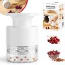 Cherry Pitter Multiple, Push Type Cherry Corer Multiple, Kitchen Cherry Jam 7 Holes Multi Pitter Tool, 7-in-1 Cherry Seed Remover Quick Portable Cherry Pitting Tool (White)