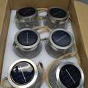 Cooo 6 Pack Heavy Crackle Glass Solar Lantern with 30 LED Firefly Lights Waterproof Outdoor Hanging Lamp 215% Larger Solar Panel, Stainless Steel Lid Decorative Lighting for Garden Patio Table