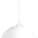 Solus 16" Modern Contemporary Globe Pendant Light, Adjustable Hanging Light Fixture, White Shade, White Finish