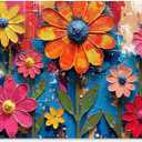 RLTXBUK Colorful Floral Diamond Art Kits, Oil Painting Watercolor Flower Gem Diamond Painting Art Kits for Adults Kids Beginners, Floral Room Decor 9.8x11.8 Inch