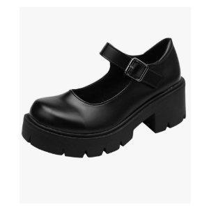 Women's Platform Mary Janes Chunky Heel Ankle Strap Uniform Dress Shoes Heeled Gothic Lolita Oxfords, 37