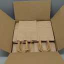 OUTUXED 150pcs Brown Paper Gift Bags, 5.25x3.2x8in Small Paper Bags with Handles Bulk for Shopping, Birthday, Wedding, Merchandise and Business Party (Kraft)