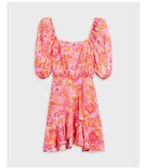 Caracilia Women 3/4 Sleeve Square Neck 2026 Summer Fall Wedding Guest Floral Smocked Casual Boho Midi Dresses Chrysanthemum Floral X-Large