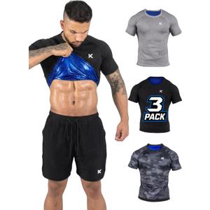 Kewlioo Sauna Shirt for Men - Heat Trapping Sweat Vest, Sauna Suit For Men, Compression Workout Sweat Suit for Gym, Workouts