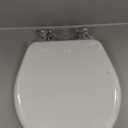 Mayfair Bennett Toilet Seat with Chrome Hinges, Slow Close Wood Seat, Secure Metal Hinges, Easy Install, Made in USA, Round, White