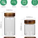 2PCS Small Glass Storage Jars with Airtight Lids, 19.3 fl oz (560ml) coffee container with Wooden Lid, Glass Pantry Canister for Beans, Rice, Sugar and etc
