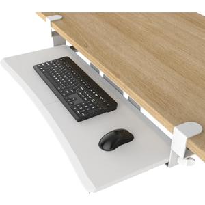 Extra Large Keyboard Tray Under Desk - Slide Out with Sturdy C-Clip Mount System, 31.5" (35.8" Including Clamps) x 11.8" Put-Out Keyboard Tray Computer Drawer for Ergonomic Typing, White