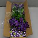 Daynight 16 Pcs Faux Petunias Artificial Flowers for Outdoors, UV Resistant Fake Purple Petunias Plants Realistic Silk Flowers for Porch Front Door Garden Window Outside Decor (16, Purple)
