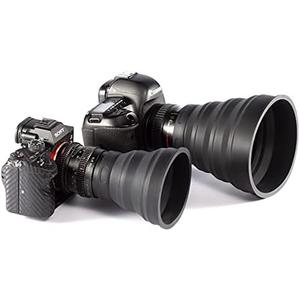 Universal Silicone Lens Hood, Anti-Reflective Foldable Window Photography Hood for DSLR & Mirrorless Cameras, 53mm-72mm Size S, Black