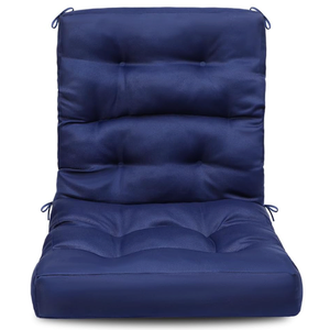 Hoteam 2 Set Patio Chair Cushions Outdoor High Chair Cushion 20 x 40 Inch Waterproof Patio Seat Rocking Indoor Thickened Pad(Solid Color Style,Navy Blue)