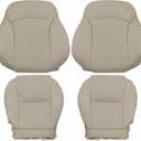 SecosAutoparts Tan Front Driver & Passenger Side Bottom & Top Lean Back Perforated Leather Replacement Seat Covers Compatible with Lexus IS250 IS350 2006 2007 2008 2009 2010 2011 2012 2013