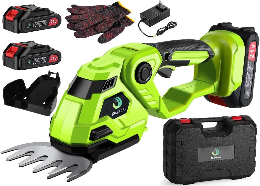 Cordless Hedge Trimmer,Cordless Grass Shear & Hedge Shear with a 5.3-inch Lawn Mower Blade, with 1 PC Rechargeable Battery and Charger for Garden,Lawn.Note: It Does not Include the 9-inch Blade.