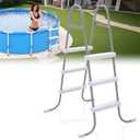 Threlaco 42 Inch Above Ground Pool Ladder 3 Steps Steel Frame Swimming Pool Entry Exit Ladder Non Slip Metal Frame Pool Steps, Weight Capacity 300lbs