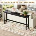 FAMIDGE 36'' Console Table with Outlet, Sofa Table, Behind Couch Table, Narrow One-piece Tabletop for Entryway Hallway, Living Room, Black, 47 inches x 8 inches x 32 inches