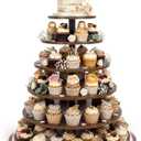 Funnymoom 6 Tier Wood Wedding Cupcake Stand 360° Rotatable Round 23.6''