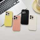 2 x Compatible with iPhone 15 Pro Max Case Cute Aesthetic Striped Phone Case for Girls Women,Soft Silicone Shockproof Protective Designed for iPhone 15 Pro Max Case -White