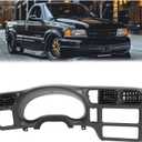 HECASA Dash Trim Bezel Cover Compatible with 1998-2002 Chevy Chevrolet S10 Blazer GMC Jimmy Dashboard Radio Panel Not Fit Double Din ABS Plastic Black Only Fit Single Din