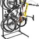 Colinktool Freestanding Bike Rack Bicycle Storage Rack,Vertical Bike Stand Max 5 Bikes with Helmet Holders,Solid Steel Bike Racks for Home & Garage &Indoor & Bike Station-BlacK