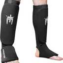 Meister MMA Elastic Cloth Shin & Instep Padded Guards - Black - L/ XL