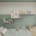 Floating Shelves 24 Inch Wall Shelf Solid Wood Mounted Storage for Bedroom Living Room Set of 3, Rustic Grey Wall Shelves