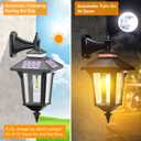Solar Wall Lights Outdoor : Dusk to Dawn Solar Porch Ligh,3 Modes & Motion Sensor Waterproof Wall Sconce Lantern Lamp for Patio Garage Garden Barn Yard House, 2 Types of Wall Mount, 2 Pack