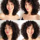GKtineke 14Inch Curly Wig, Full Curls Wigs for Black Women Big Curly Wig Soft Fluffy Natural Synthetic Hair for Daily and Party (Dark Brown)