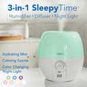 Vicks Humidifier 3-in-1 SleepyTime Cool Mist Humidifier for Baby & Kids Rooms with Color Changing Night Light and Essential Oil Diffuser, White