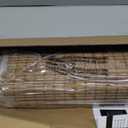 LazBlinds Cordless Bamboo Roman Shades, Privacy Blinds for Interior Windows, Room Darkening Roll Up Bamboo Blinds for Home & Patio, 34" W x 64" H, Highfield Teak