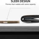 GSOIAX Men's Slim RFID Blocking Leather Wallet with Money Clip Minimalist Carbon Fiber Bifold Credit Card Holder 11 Card Slots Gift Box Included(Leather Brown)