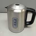 Amazon Basics Electric Stainless Steel Kettle for Tea and Coffee, BPA-Free, Fast Boiling, Auto Shut-Off, 1 Liter, 1500W, Black and Silver