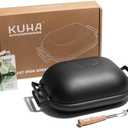 KUHA Cast Iron Bread Pan with Lid - Black Heavy Duty Cast Iron Loaf Pan for Homemade Breadmaking - Pre-seasoned Bread Oven