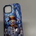 Case for iPhone 15, PC Hard Shell & Silicone Inner Bumper, Anti-Scratch Full-Body Cover Shockproof Slim Design -Cute Snowman Stained Winter Christmas