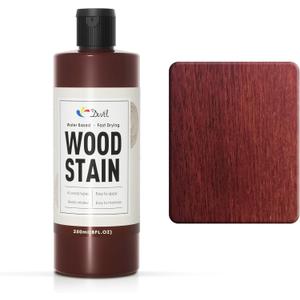 DWIL Water Based Wood Stain - Multiple Finishes, Fast Drying, Indoor and Outdoor Furniture, Wood Paneling, Cabinets and More, Low Odor  Non-Toxic (8.5oz Red Cherry)