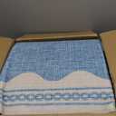 GarveeHome Scalloped 8x10 Rug for Living Room Washable Non-Slip Solid Blue Modern Minimalism Low-Pile Carpet 8 x 10 Rug for Bedroom Dining Nursery Mat with Rubber Back