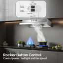 24 inch Range Hood Under Cabinet, Stainless Steel Kitchen Hood 280CFM, Ducted/Ductless Vent Hood with Rocker Button Control, Stove Hood with 2 Speeds Fan, Bright LED Light
