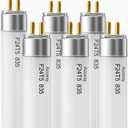 6 Pack F24T5/835/HO Fluorescent Light Bulb, 22 inch T5 Linear Tube 24W 3500K Soft Warm, 1800 Lumens High Output,86 CRI, G5 Mini Bi-Pi Base